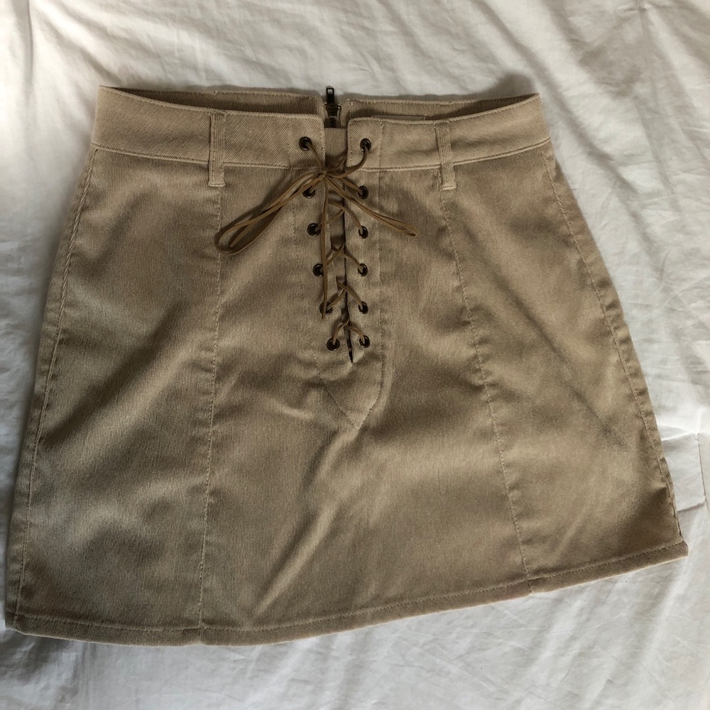Garage - corduroy lace up mini skirt